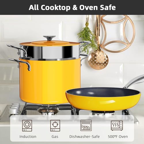 Image of Nuwave Lux 13pc Forged Lightweight Cookware Set PFAS Free, Healthy G10 Duralon Ceramic Coating, Ultra Non-Stick, Stay-Cool Handles, Works on All Cooktops & Induction Ready
