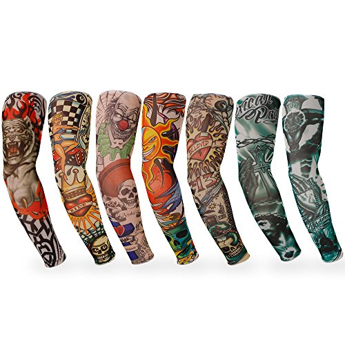 Rovtop 7 Stück Mode Nylon Tattoo Ärmel,Geeignet für Männer und Frauen