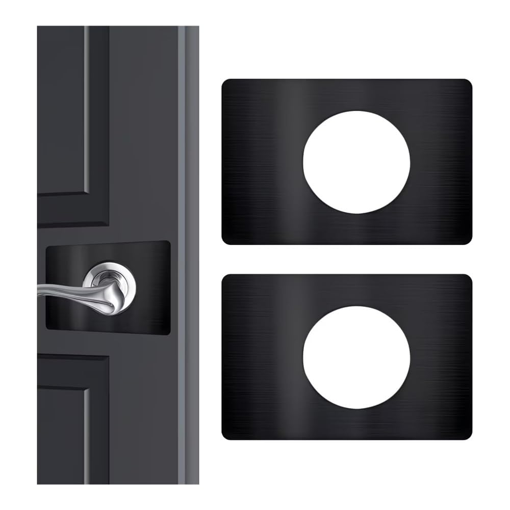 Gentryroo Black Repair Doors Lock Plate Stainless Steel Fixed Hardware Reinforcement Installation