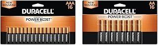 Duracell Coppertop AA Batteries + AAA Batteries Combo Pack. AA 16 Count + AAA 16 Count. Long Lasting, All-Purpose Double A Battery and Triple A Battery. Ideal for Household and Office Devices