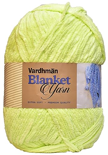 Image of M.G. Enterprises Blanket Chunky Yarn - Lemon 600 gm | Thick Knitting Acrylic Wool | Thread for Crochet | Soft Fingering | UK Size Needle |