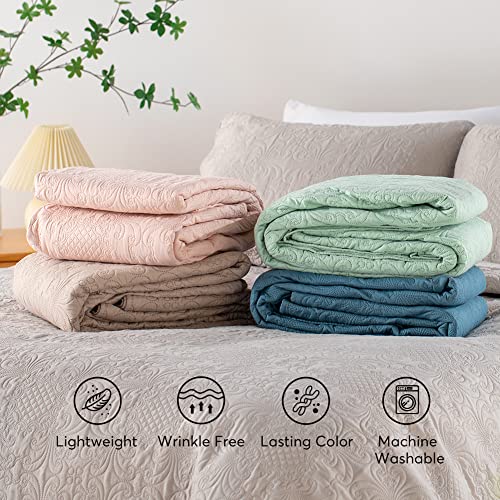 Utocom Queen Quilt Bedding Sets & Collections Farmhouse Style Stitch Luxury Neutral Lightweight Soft Quilt Set Pink Bedspread Coverlet For All Season (1 Quilt,2 Pillow Shams) #TOP1