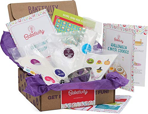 BAKETIVITY Kids Baking DIY Activity Kit - Bake Delicious HALLOWEEN COOKIES with Pre-Measured Ingredients â€“ Best Gift Idea for Boys and Girls Ages 6-12