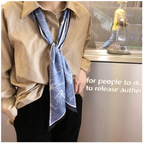 Image of Head Hair Scarf for Women,Silky Long Headscarf Purse Bag Scarfs for Handbag Fashion Satin Neck Scarves Accessories