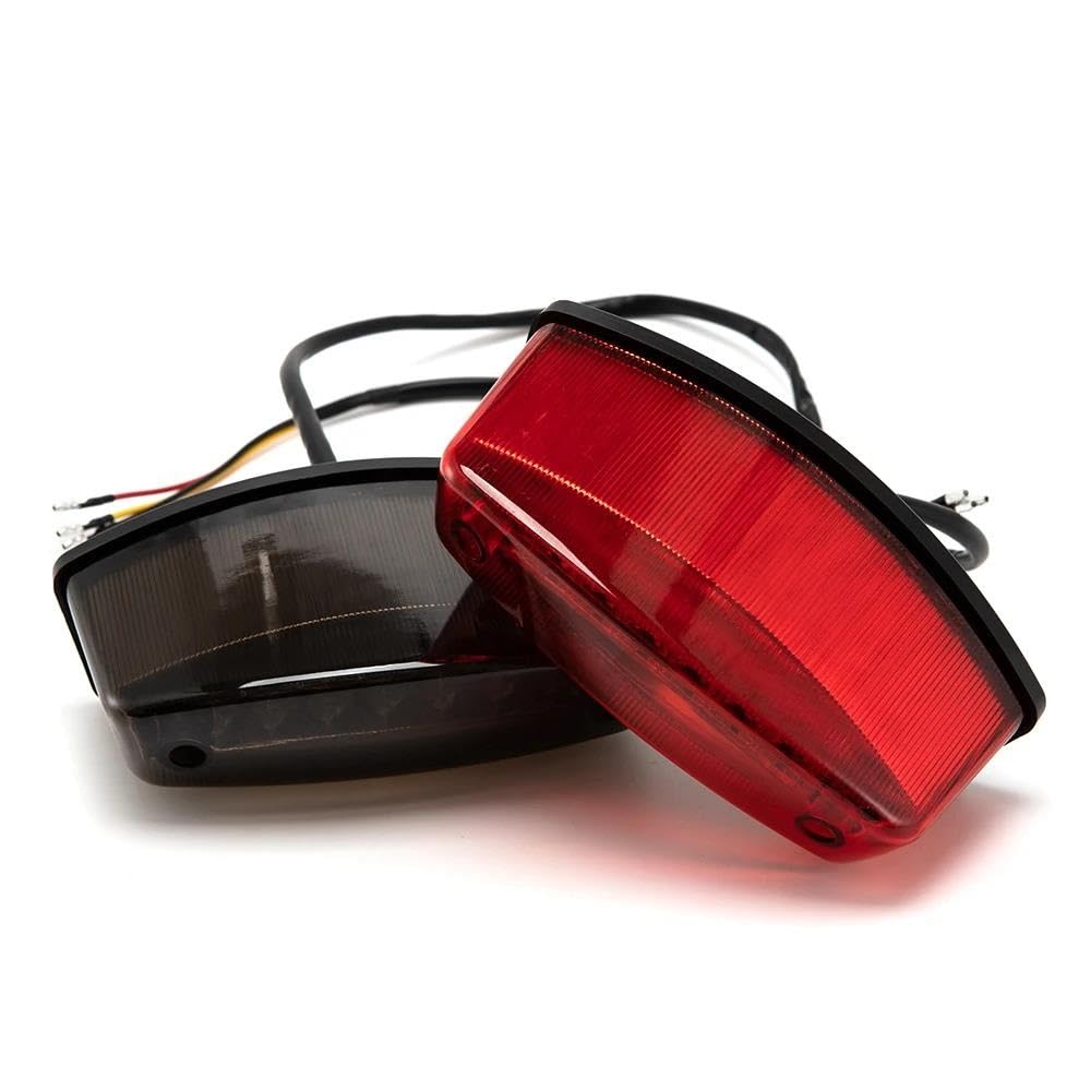 1 Pz Fanale Posteriore Per Moto Modificato Per Veicolo Elettrico A LED Parafango Di Avvertimento Freno Piccola Targa(ROSSO)