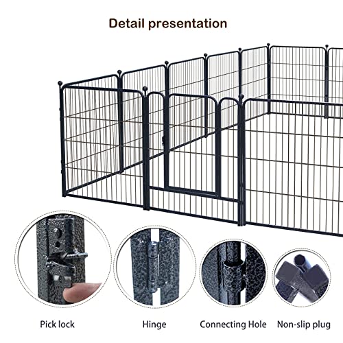 Dog Playpen,32 Inch Height in Heavy Duty, Folding Indoor Outdoor Anti-Rust Dog Exercise Fence, Portable Pet Playpen with… - Image 4
