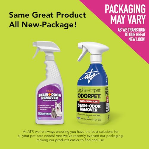 Image of OdorPet Pet Stain Remover and Odor Eliminator - 16 Oz Ready To Use Spray, Non Staining, Professional Strength, Black Cherry Scent by Alpha Tech Pet