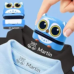 Carimbo de nome para roupas infantis à prova d'água, carimbos personalizados (branco + tinta preta) Carimbo de nome personalizado para roupas, carimbo de nome infantil personalizado, carimbos de