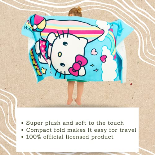 Franco Sanrio Hello Kitty Super Soft Lightweight 100% Recycled Bath/Pool/Beach Towel Made from Recycled Plastic Bottles, 60 in x 30 in, (100% Official Licensed Sanrio Product) by Franco - Image 3
