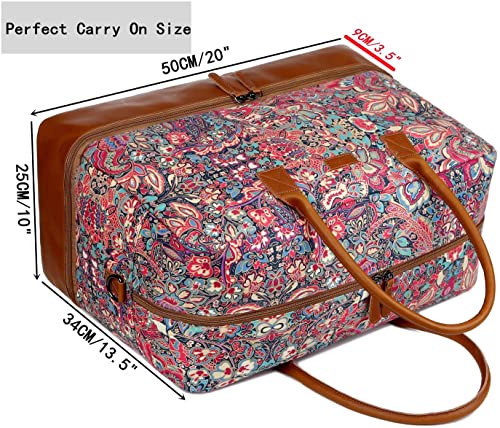 Pretty Colorful Travel Duffel Weekender Bag Overnight Bag Carry On With Shoe Compartment For Women Hb-10 (Hs) #TOP7
