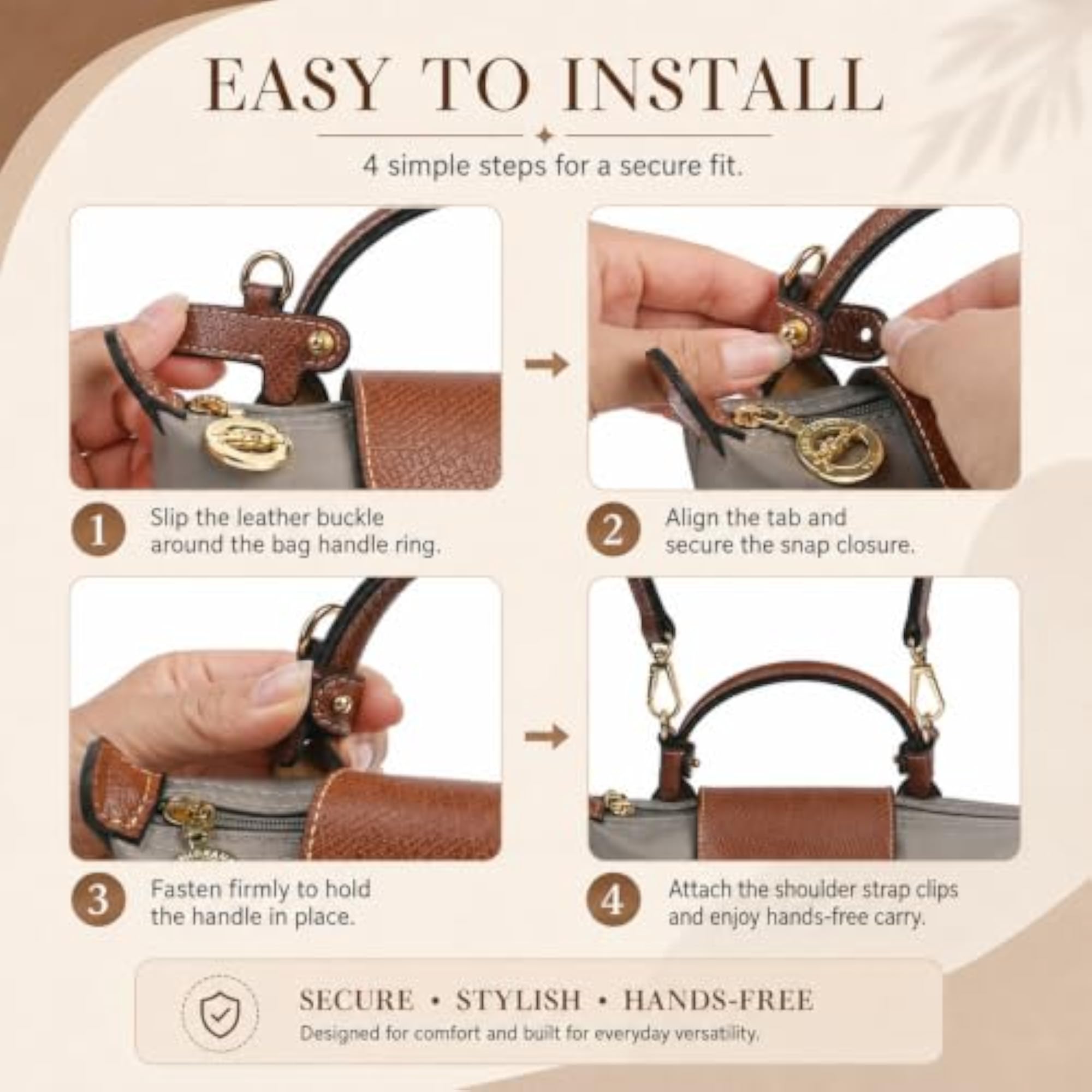 Synthetic Leather Adjustable Bag Strap for Handbags