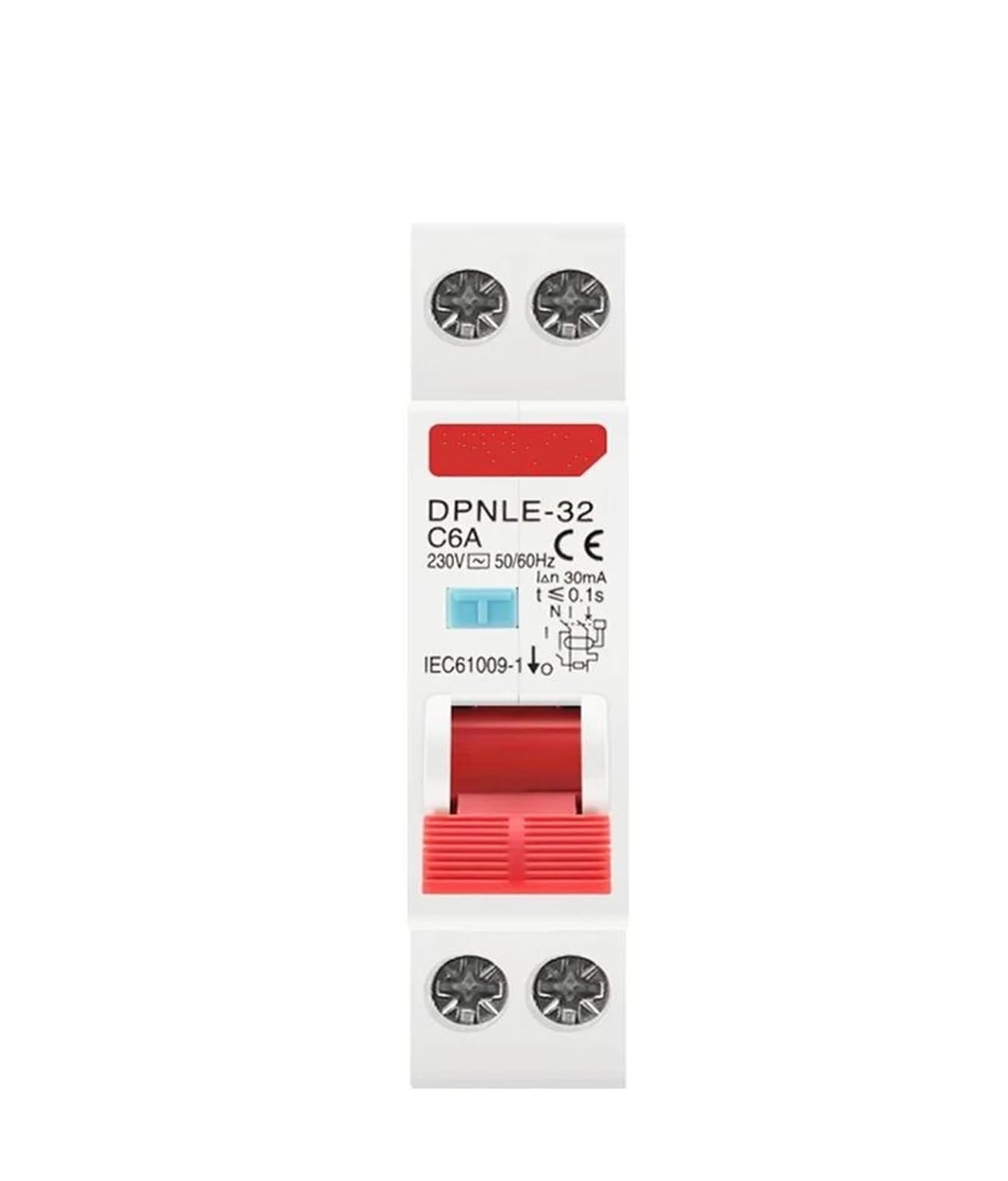 Interruttore differenziale 18MM 36MM 1P+N AC 230V 6/10/16/25/32A con protezione da sovracorrente e cortocircuito RCBO MCB(DPNLE 18MM,32A)