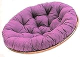 Rattani Polster für Papasansessel, Ersatzpolster Papasan D 120 cm, Stoff dunkel violett