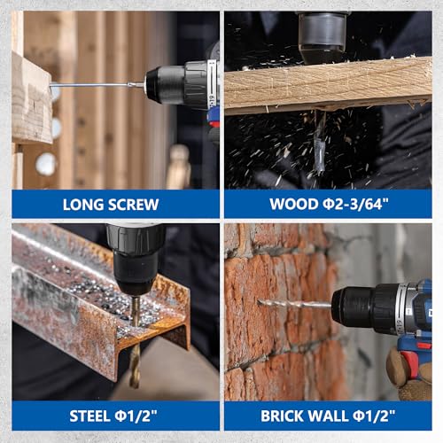 Image of Dong Cheng 20V Brushless Hammer Drill, 796 in-lbs, 2 x 4.0Ah Battery, 1 /2 inch Keyless Metal Chuck, 19+1+1 Clutch, Cordless Heavy-duty Drill for Drilling Brick Wall, Metal, Wood