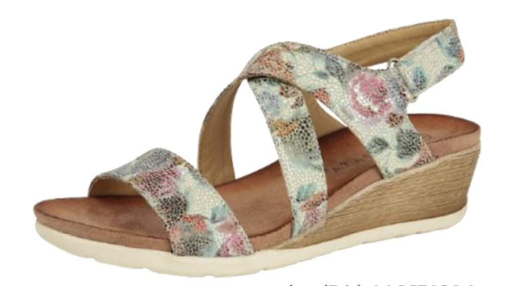 CipriataL461FM-7 Multi Floral Wedge Heel Sandal