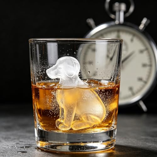 Molde para cubos de hielo 3D Labrador de silicona miniatura 6