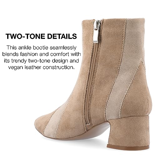 Faux Suede Block Heel Ankle Bootie by Journee Collection3