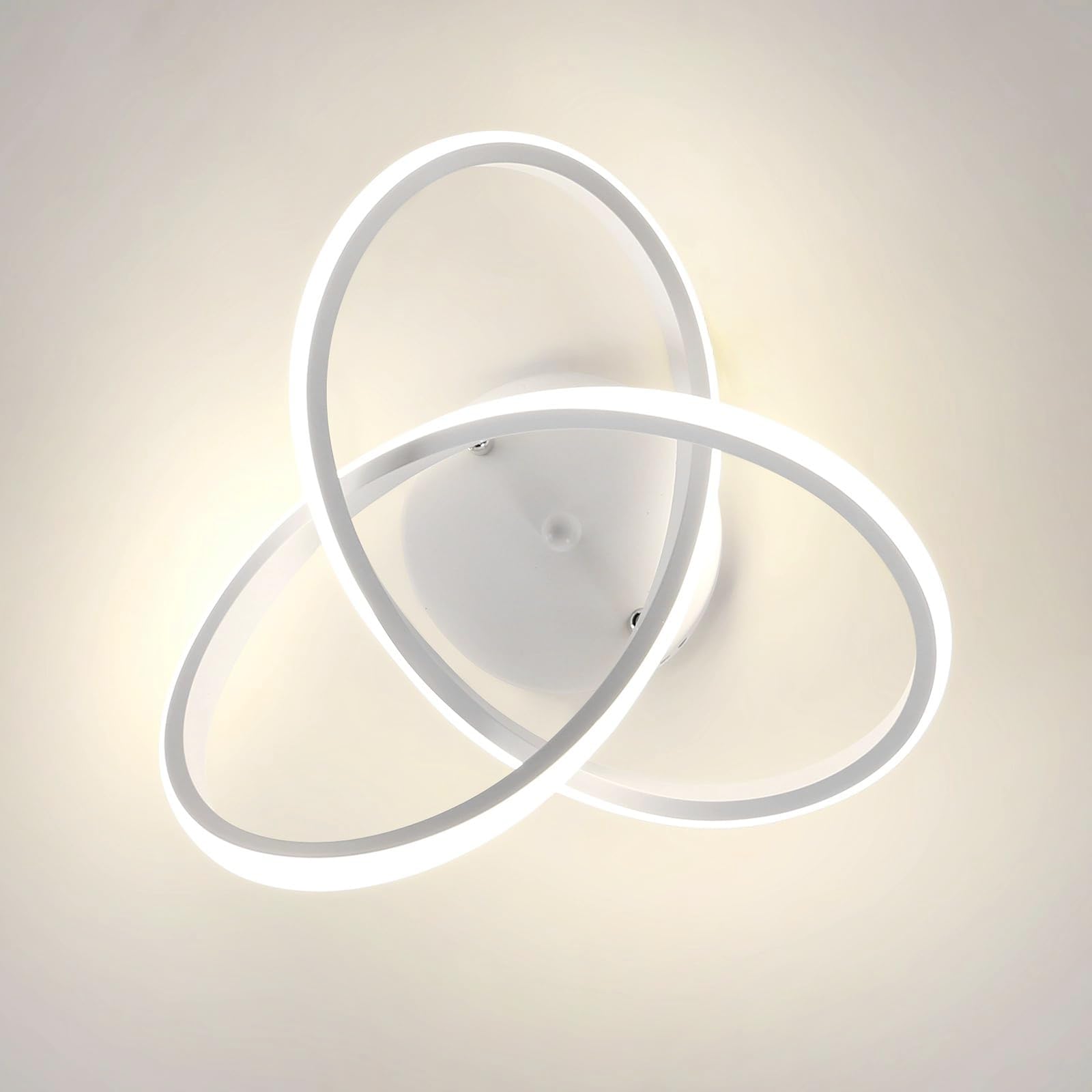 Comely Plafoniera LED Moderna, 30W 3375LM Lampada da Soffitto Creativo Forma di Fiore, Acrilico Illuminazione a Soffitto per Camera da letto Soggiorno Cucina, Bianco, Luce Naturale 4500K Dia 30cm