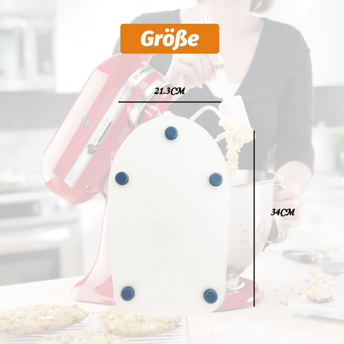 Eucteje Tappetino scorrevole, tappetino scorrevole, accessorio compatibile con robot da cucina KitchenAid 4,5 L-5 L, ad esempio KitchenAid 5K45SS 5KSM175PS 5KSM125