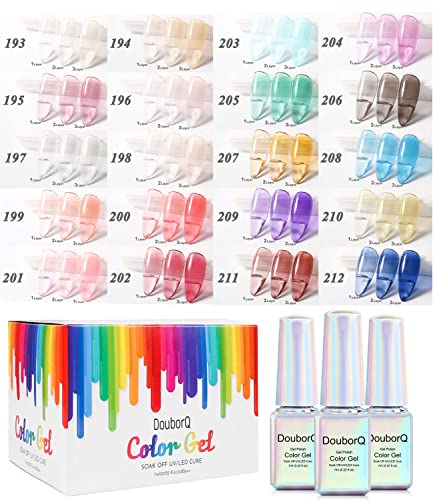 Gel-Nagellack-Set, 20 Farben, Nude-Rosa, Gel-Nagellack, transparente Farben, Violett, Blau, Schwarz, U V, LED, Soak-Off… – Bild 2