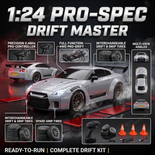 Image of The Little Ones 4x4 Rc Drifting Car - Rc Drift Cars High Speed Remote Control Drift Car 2.4GHz Remote Control Drift Stunt Off Road Cars 360 Rotation Toys for Kids & Adults Boys & Girls [SkyLineX]