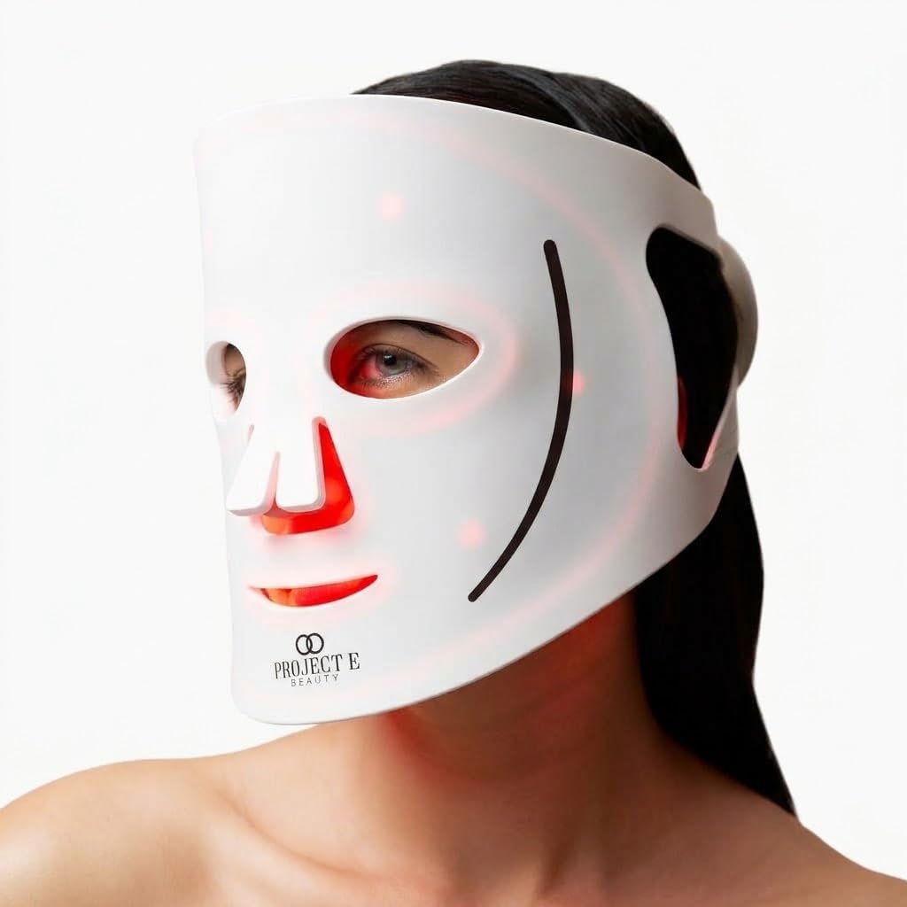 LumaLux Face Pro LED Light Therapy Mask by Project E Beauty | 800 LEDs | 7 + 2 Colors 460nm ~1072nm | Red + Infrared + Deep Infrared High Power LED Face Mask | Skin Rejuvenation | (Lumalux Face)