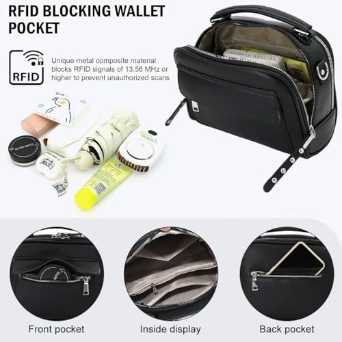 Image of MOCA Womens Handbag Multi-pocket Messenger Bag PU Leather Tote Bag Crossbody Sling Bags Shoulder Bag,Gifts for women & Girls