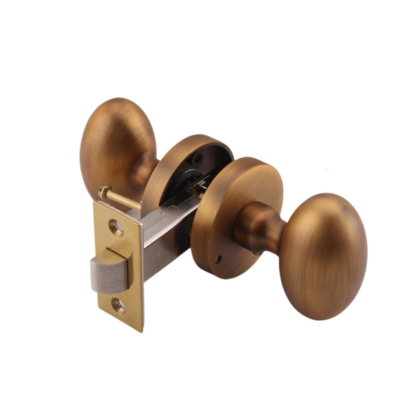 NYRXRYTCA American Ball Lock Indoor Golden Light Luxury Room Door Lock Duck Egg-Shaped Door Handle Bathroom Bathroom Lock Silent Door Lock(Yellow bronze)