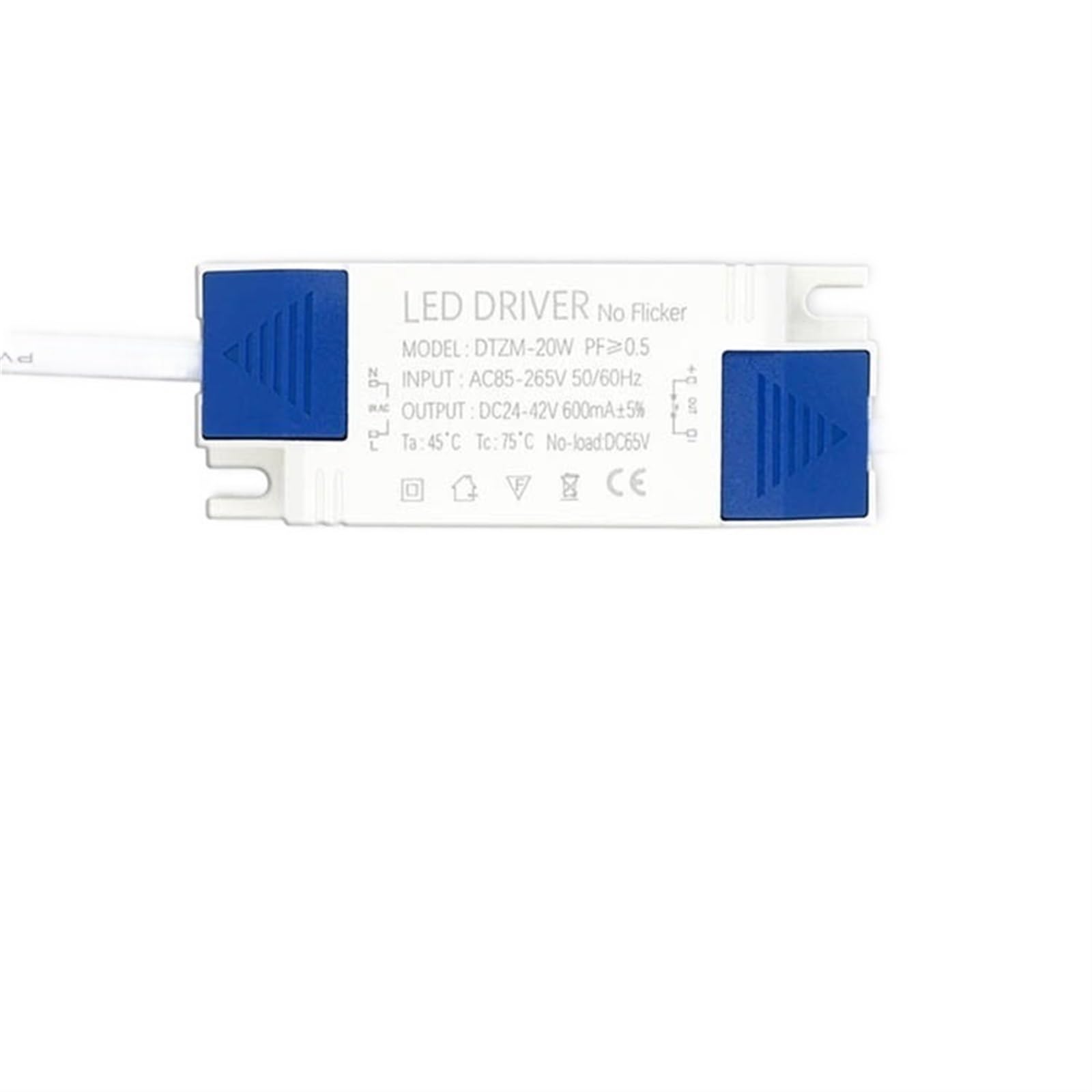 LED Power Supply Adapter 10W 20W 30W 40W 50W Lighting DC24-42V AC85-265V Panel lights For LEDs Driver No Flicker (Color : 20W DC24-42V 600mA)