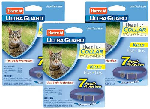 Hartz UltraGuard Purple Flea & Tick Collar for Cats and Kittens - 7 Month Protection (Pack of 3)