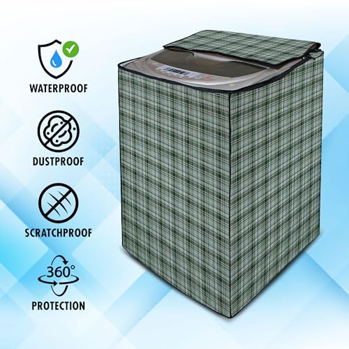 Image of Lithara Top Load Fully Automatic Washing Machine Cover for LG, Samsung, IFB, Whirlpool, Suitable for 6 KG & 6.5 KG - Waterproof, Dustproof Cover (Print-8)