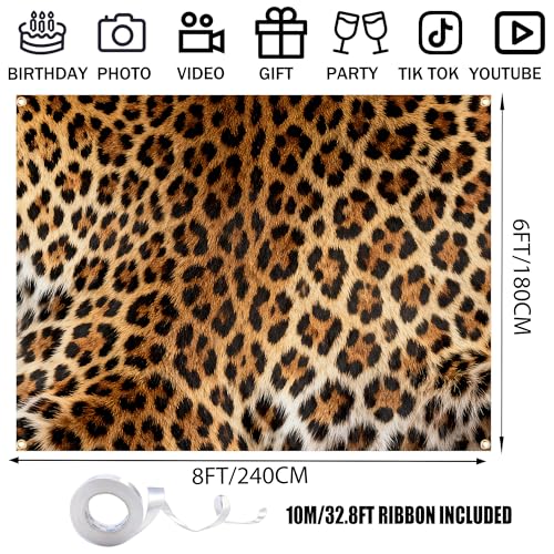 Fondo Leopardo 8x6FT Estampado Animal para Fotografía miniatura 2