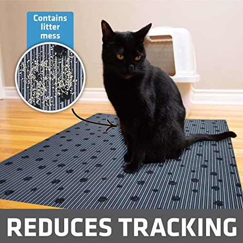 Image of Drymate Cat Litter Box Mat, Litter Trapping Mat, Waterproof, Urine-Proof, Absorbent, Machine Washable, Soft on Paws, Contains Mess, Protects Floors, Kitten Supplies, Dark Grey, 28x36 XL