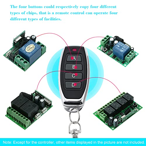 Controle remoto com fio 433MHz Copiar código 4 Botões Interruptor de toque Copiar Transmissor Clonag