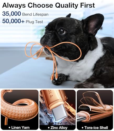 TORRAS USC C to USB C Cable (60W 4FT), Military Grade Tested USB C Charger Cable (Cosmic Orange) - image 5