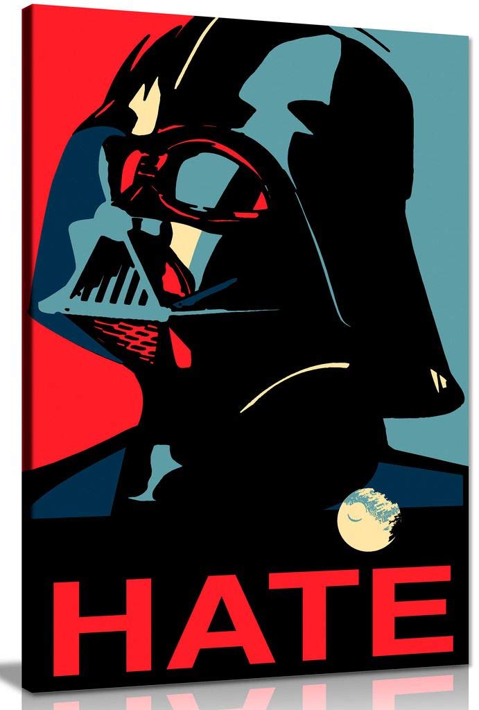 Stampa artistica da parete su tela di Star Wars Darth Vader Pop Art (91 x 61 cm)