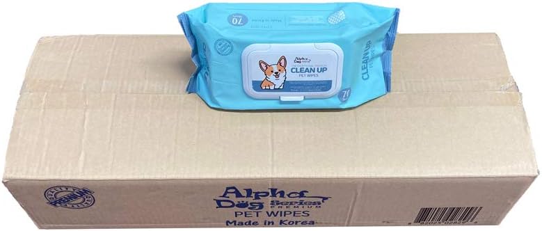 Deodorizing Hypoallergenic Heavy Duty Thick Durable Pet Grooming Wipes Unscented Cleans Face, Ears, Body, Butt and Eyes – Bath Alternative, Super Convenient, Ideal for Home or Travel (Pack of 6)