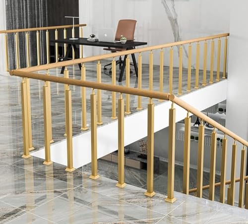 Pasamanos de escalera de oro con kit de tornillos para pared de interior de pisos 5