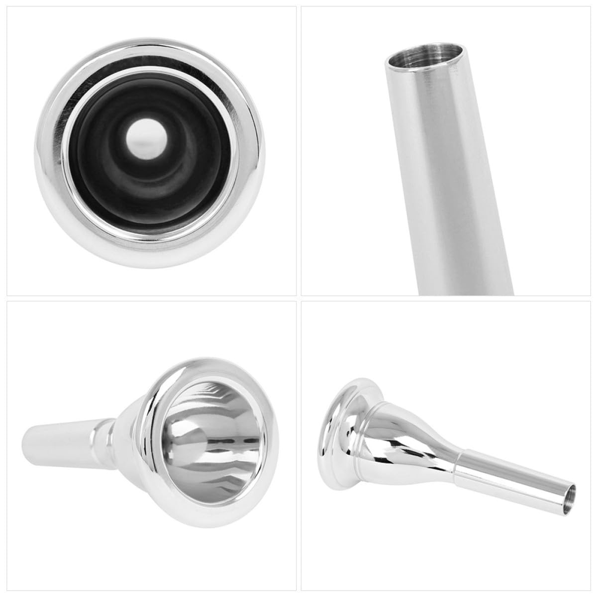 Toyvian Messing Tuba Mundstück Ersatzteil Silber Delikat Verarbeitet und Einfach zu Spielen für Tubaspieler und Instrumentenzubehör