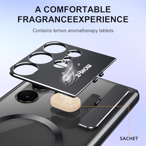 Coque Samsung S25 Ultra avec support invisible et diffuseur de parfum argent - 2
