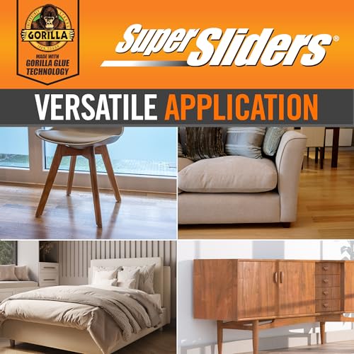 Super Sliders Gorilla Glue Assorted Felt Furniture Sliders for Hard Surfaces, Noise-Reducing Adhesive Furniture Moving Pads with Gorilla Glue Technology (80, Brown) - Thumbnail 6
