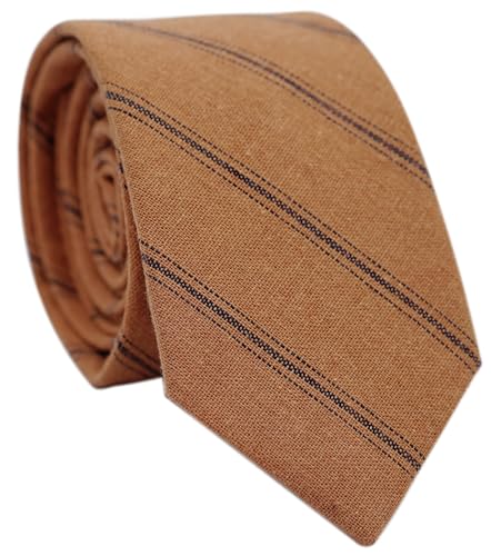 Image of BELLUNO Men's 2.5 inch Skinny Solid Cotton Linen Ties