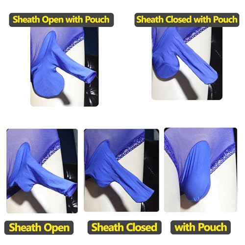 LESOYA Men's Sexy See Through Sheer Ice Silk Panties High Elastic Low Rise Boxer Briefs with Sheath Underwear2