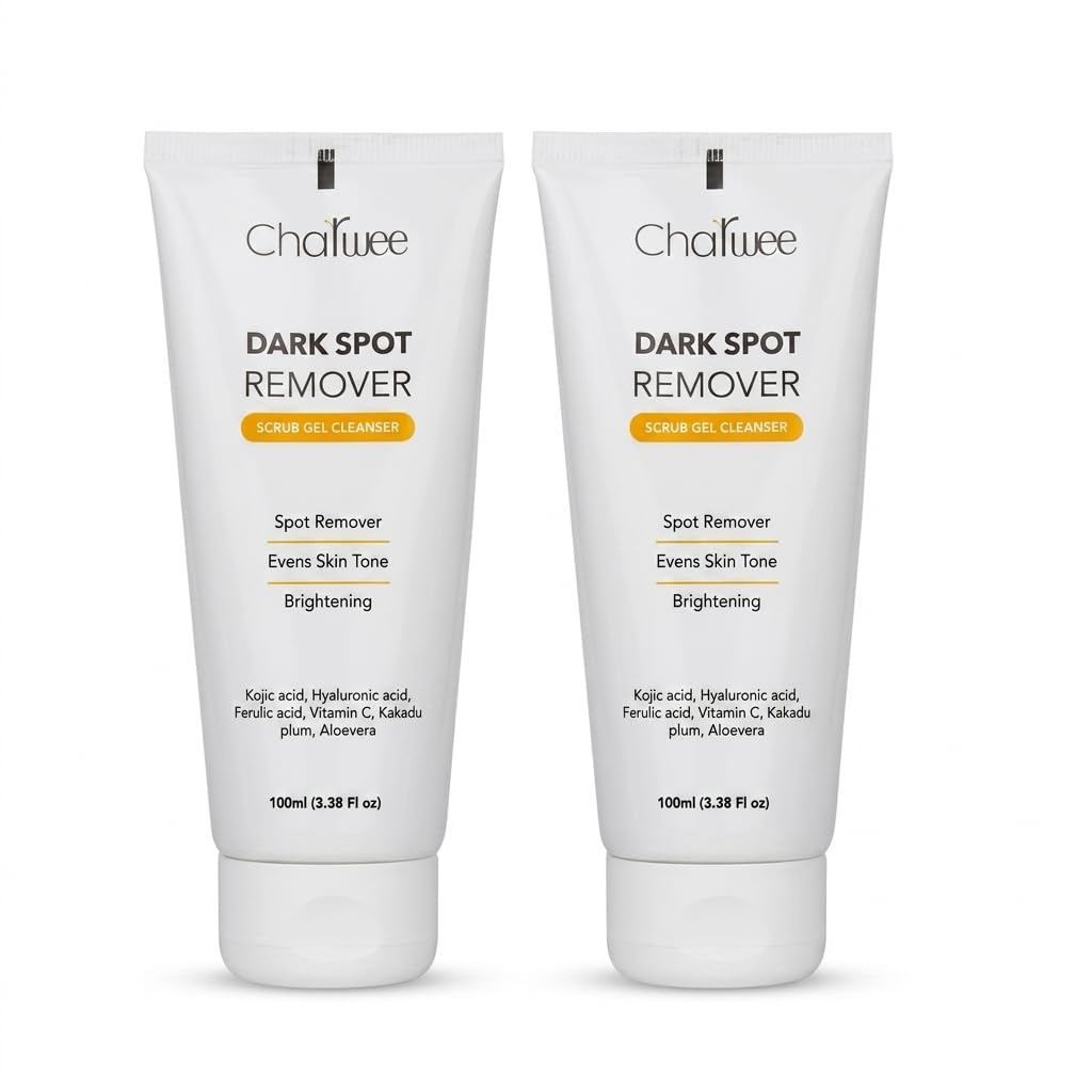 Charwee Dark Spot Remover Face Wash Scrub Gel Cleanser - 100ml | With Kojic and Hyaluronic Acid | Soothing Aloe Vera | Removes Dark Sports and Helps Brighten Skin-image-34