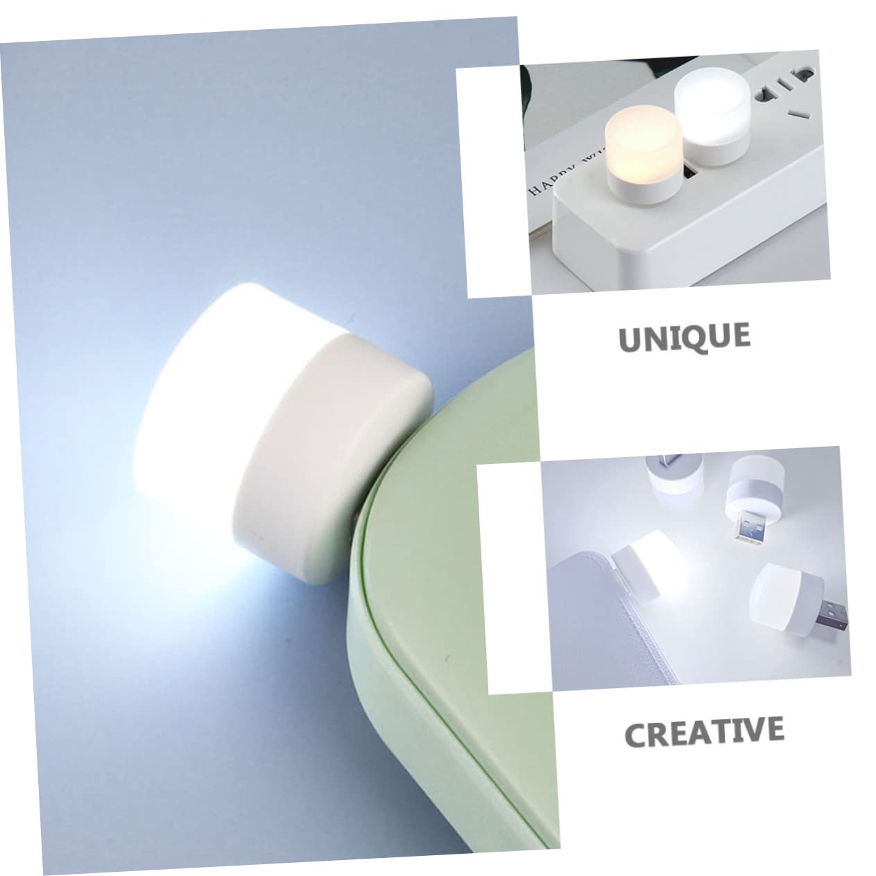 NULYLU 10pcs USB Mini Atmosphere Lamp Portable Led Light for Car Interior Dorm Soft Warm Light Low Power Consumption Convenient USB Socket Illumination