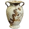 Farmhouse vintage pottery ceramic flower vase rustic planter with double handles for home flower arrangement  urban country home decor