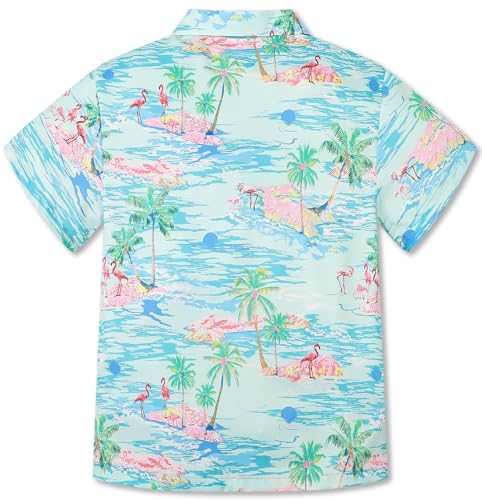 Image of Betusline Girls' and Womens' Hawaiian Shirt Blouse Button Down Beach Shirts