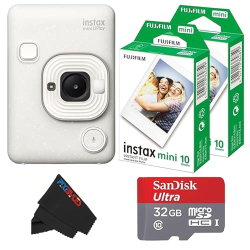Image of Fujifilm Mini LiPlay Hybrid Instant Camera with Mini Film (Misty White, w / 20 Film Sheets)