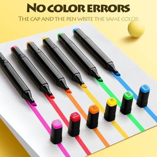 Image of Dual Tip Colorful Art Markers Sketch Pens 24 Colors With Carrying Case For Painting Sketching Calligraphy Drawing -Twin Head Permanent Colouring Marker Pens For Kids Adult(24 Multicolor)
