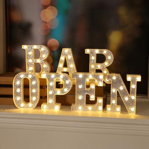 Image of Light Up Letters, Marquee Light Letter for Table Decorations, Glitter Light Up Signs for Prom, Events, or Engagement Party Decor, Featuring Alphabet & Number Lighted Letters, Letter L